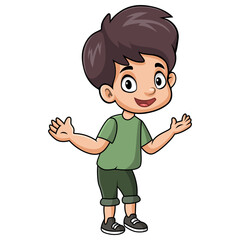 Cute happy school boy cartoon