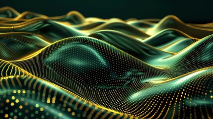 Naklejka premium wallpaper wave liquid green gold black luxury, 16:9, HD golden, elegant, emerald, modern, decoration, blue, graphic, banner, fashion, marbling