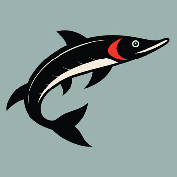 recommend clip art: Solid color Gar animal vector design