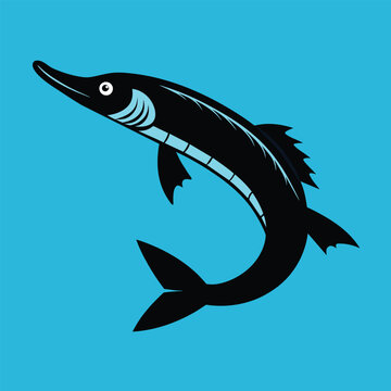 recommend clip art: Solid color Gar animal vector design