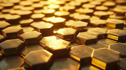 Fototapeta premium elegant and modern abstract background golden hexagon shape