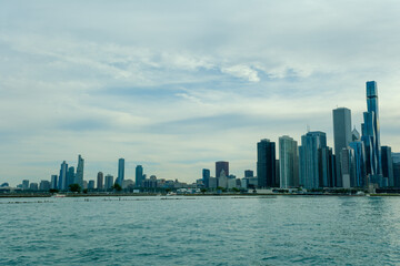 Fototapeta premium chicago skyline from navy pier