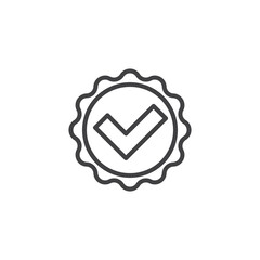 Verified Badge line icon