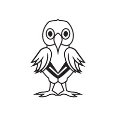 Bird mascot vector logo vector black and white