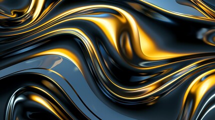 Sinuous 3D Surfaces gold blue, black, abstract, golden, backdrop, background, gold, yellow, wallpaper, texture, surface, luxury, 