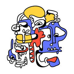 Doodle Abstract Social Media. This doodle is perfect for use as an illustration for a variety of content, such as blogs, websites, social media, and marketing materials.