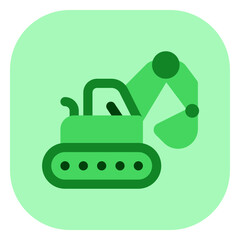 Editable excavator, tractor, machine, digger, loader vector icon. Construction, tools, industry. Part of a big icon set family. Perfect for web and app interfaces, presentations, infographics, etc