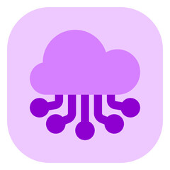 Editable cloud network, computing vector icon. AI technology, artificial intelligence, computer. Part of a big icon set family. Perfect for web and app interfaces, presentations, infographics, etc