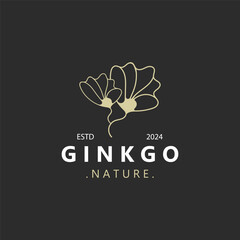 Obraz premium Ginkgo biloba leaf logo. can be used for herbal health products modern style logo design template