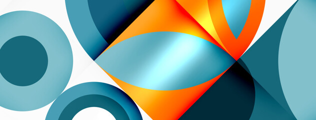 Obraz premium Circles and petals. Geometric beautiful abstract minimal template for Wallpaper, Banner, Background, Card, Book Illustration, landing page