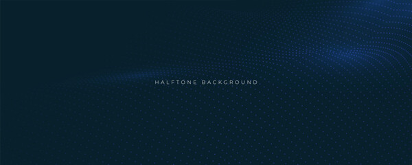 Fototapeta premium Abstract Halftone Technology Background Wavy Particles Decoration Vector