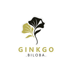 Ginkgo biloba leaf logo. can be used for herbal health products modern style logo design template