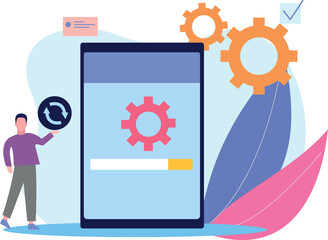 Boy is showing reloading the settings.