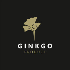 Ginkgo biloba leaf logo. can be used for herbal health products modern style logo design template