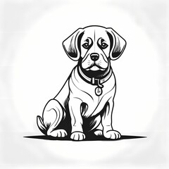 Fototapeta premium doodle dog illustration