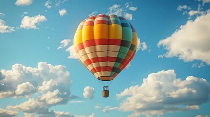 Naklejka premium A colorful hot air balloon floating in the sky