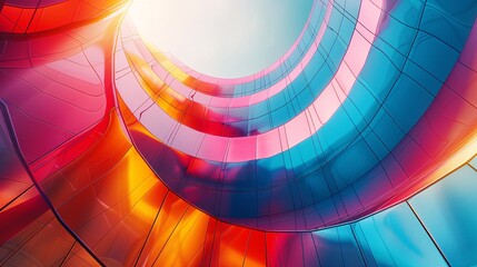 Obraz premium Visually stunning architectural background featuring a blend of colorful and aesthetically pleasing designs, perfect for enhancing the visual appeal of online meetings and video call wallpapers,