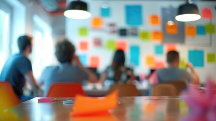 Dynamic Business Team Brainstorming in Modern Office Setting