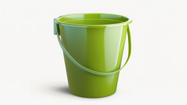 Green bucket icon on a white background