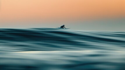 Embracing the Morning Waves: Lone Surfer at Sunrise