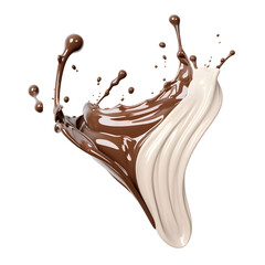 Contrasting Milk and Chocolate Color Splash: High-Resolution Culinary and Creative Stock Image