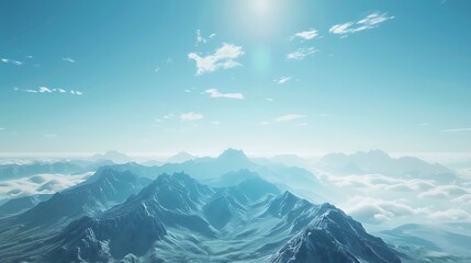Fototapeta premium A majestic mountain range with a clear blue sky