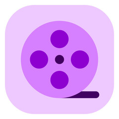 Fototapeta premium Editable film reel, movie roll vector icon. Movie, cinema, entertainment. Part of a big icon set family. Perfect for web and app interfaces, presentations, infographics, etc