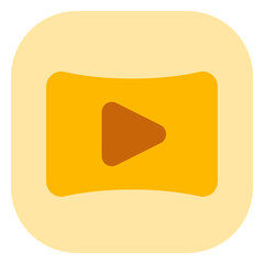 Editable curved wide screen, play video vector icon. Movie, cinema, entertainment. Part of a big icon set family. Perfect for web and app interfaces, presentations, infographics, etc