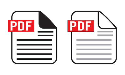 PDF file icon format. Pdf download document image button vector doc icon