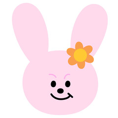 Bunny png for easter, zoo, animal logo, sticker, vet, pet shop, icon, card print, cartoon character, mascot, shirt print, cute patches, brooch, plush toy, doll, kids, picnic, flower, spring, summer