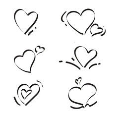 Hand drawn doodle line love vector