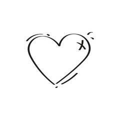 hand drawn line doodle love vector