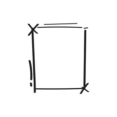 Hand drawn border line vector on white background