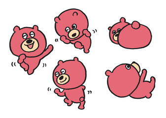 全然怖くないおもしろいピンクのかわいい熊