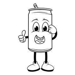 coloring drinking can cartoon