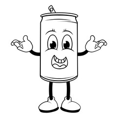 coloring drinking can cartoon
