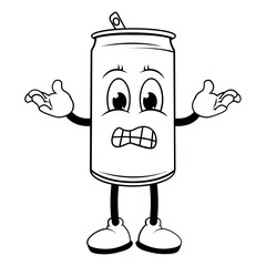 coloring drinking can cartoon