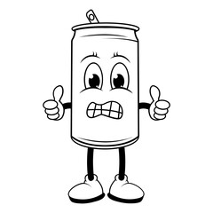 coloring drinking can cartoon