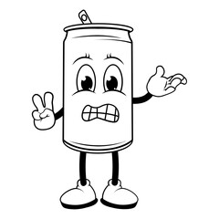 coloring drinking can cartoon