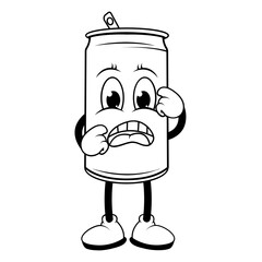 coloring drinking can cartoon