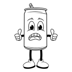 coloring drinking can cartoon