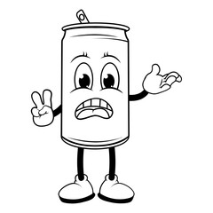 coloring drinking can cartoon