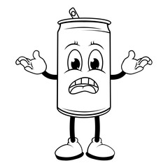 coloring drinking can cartoon