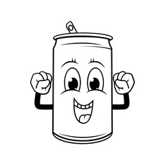 coloring drinking can cartoon