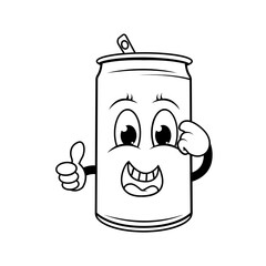 coloring drinking can cartoon