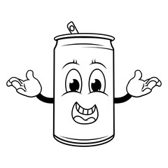 coloring drinking can cartoon