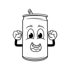 coloring drinking can cartoon