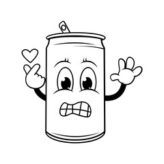 coloring drinking can cartoon