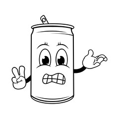 coloring drinking can cartoon