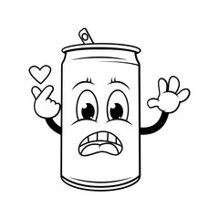 coloring drinking can cartoon